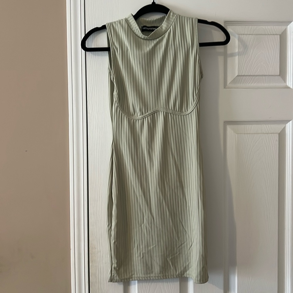 PRETTY LITTLE THING RIBBED MOCK NECK  DRESS
